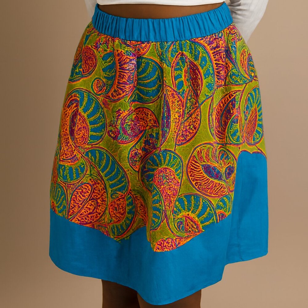 HANDMADE BY US BEAUTIFUL PRINT A-LINE SKIRT